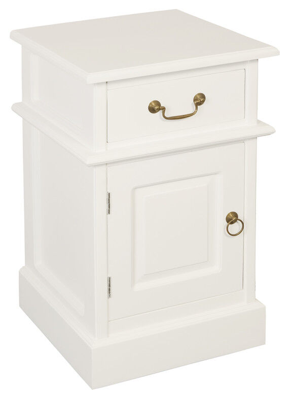 Tasmania 1 Solid Door 1 Drawer Bedside (White) Price
