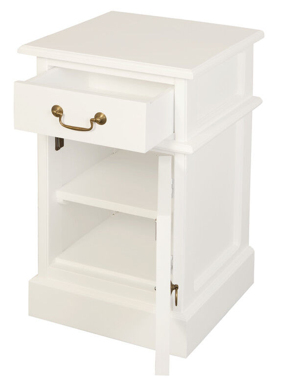 Tasmania 1 Solid Door 1 Drawer Bedside (White) Price