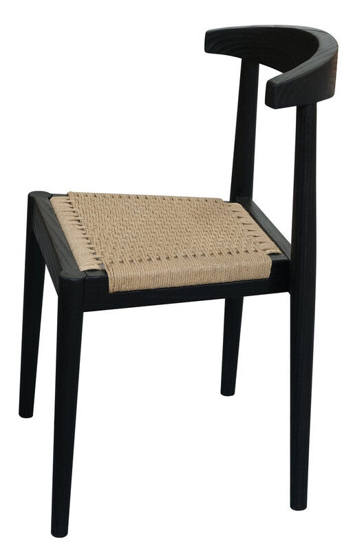 Arden Solid Oak Dining Chair with Loom (Black) Price