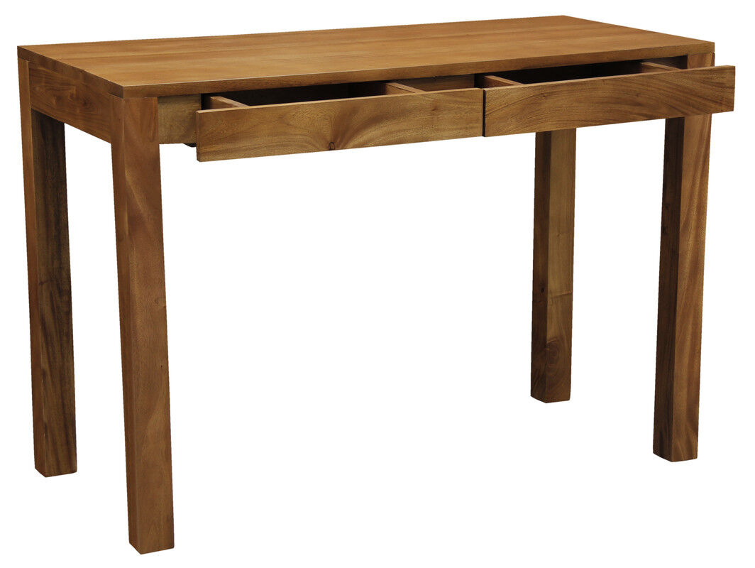 Amsterdam Solid Mahogany Timber 2 Drawer Desk (Light Pecan) Price