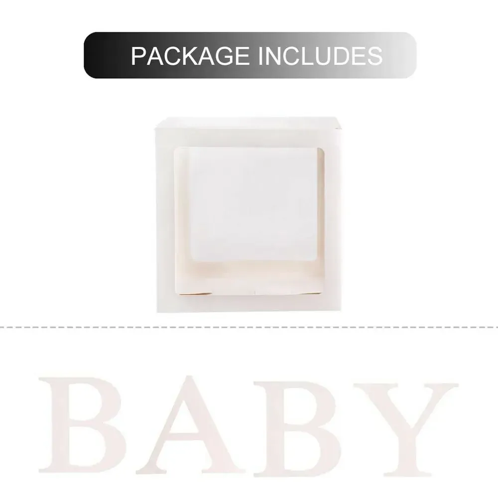 4Pcs/Set BABY Balloon Box Cube Blue Boxes Birthday Boy Baby Shower Party Wedding White Price