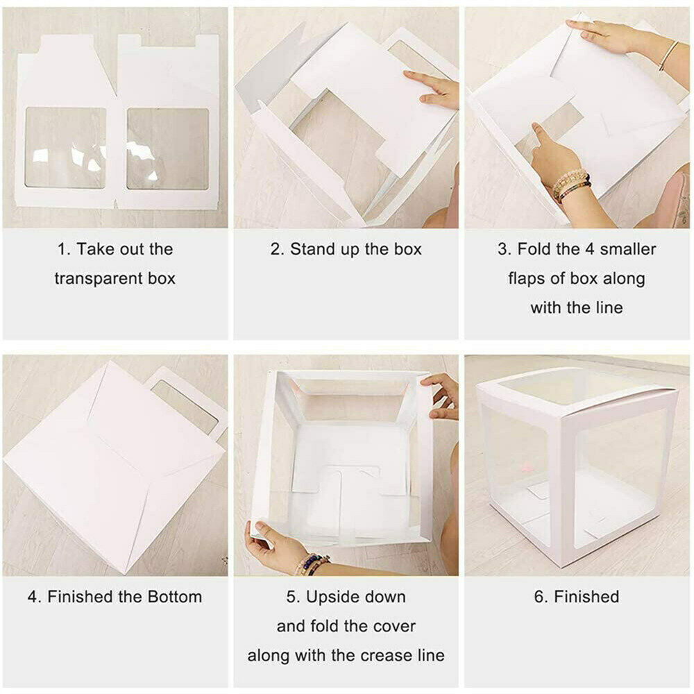 ONE Balloons Box Clear Gift Boxes Gift Birthday Baby Shower Party AU Price