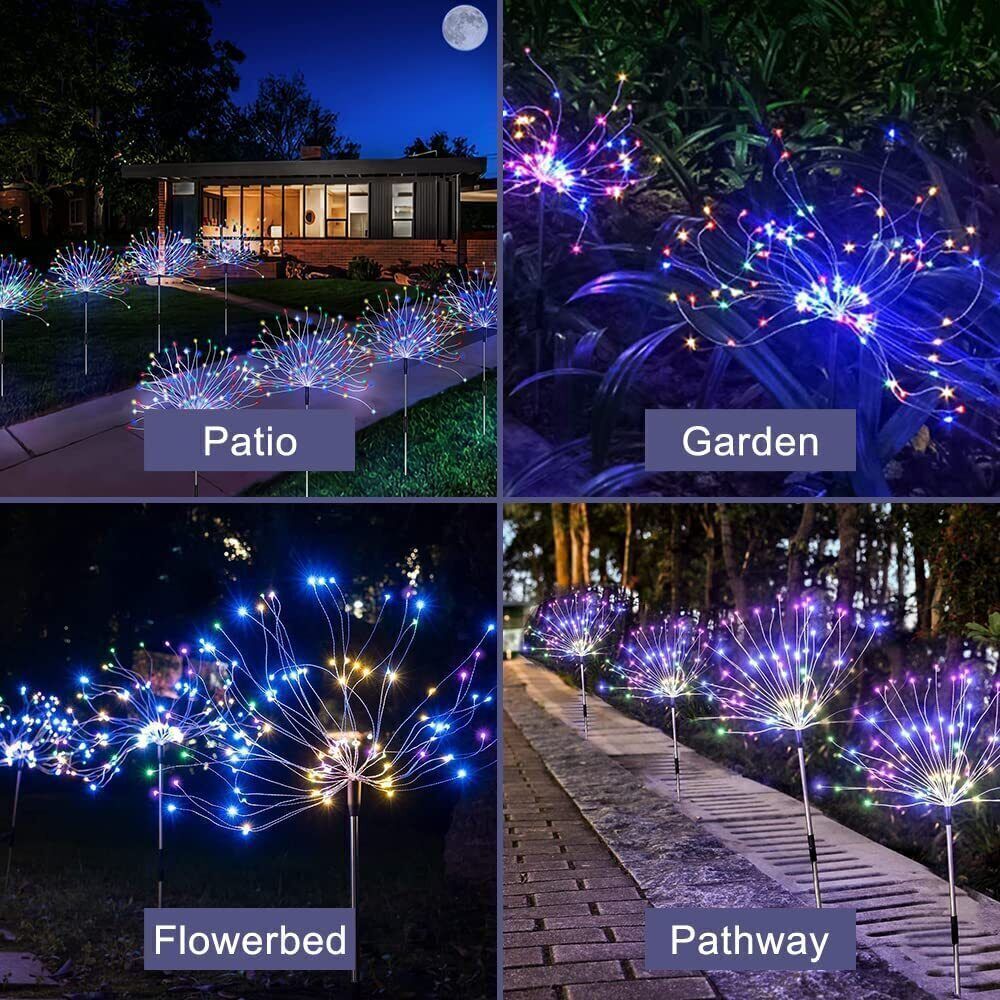 Colourful Fireworks 150 LED Fairy String Lights Starburst Solar Xmas Garden Night Lamp Hot NEW Price