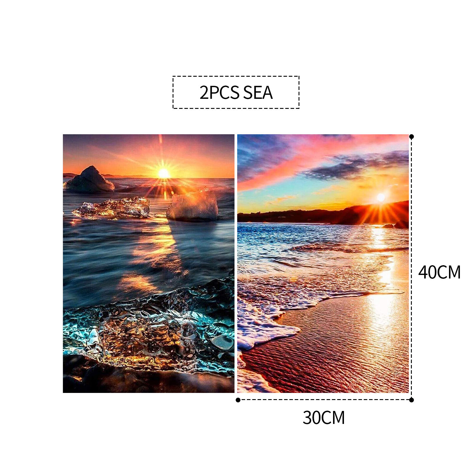 2PCS 5D Diamond Painting Kits Diamond Glue Art Kit Paint for Adults Kids DIY Gift 40x30cm Price