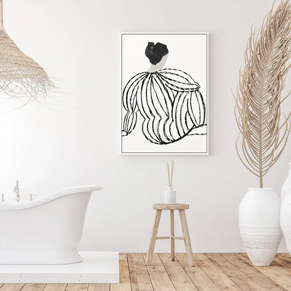 Wall Art 100cmx150cm Modern Lady White Frame Canvas Price
