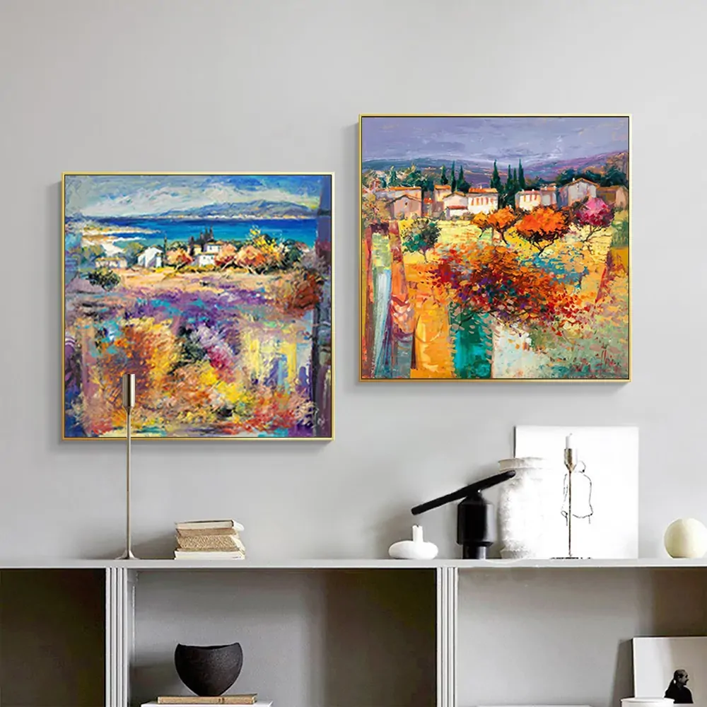Wall Art 100cmx100cm Estate Italiana 2 Sets Gold Frame Canvas Price