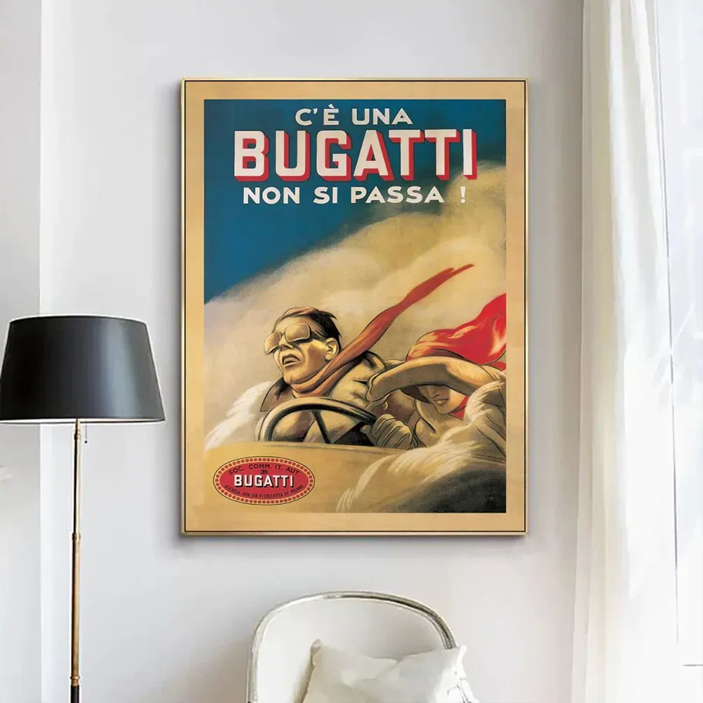 Wall Art 100cmx150cm Bugatti Gold Frame Canvas Price
