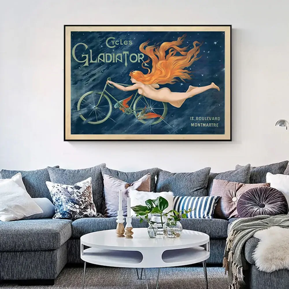 Wall Art 100cmx150cm Marchio Art Cycles Gladiator Black Frame Canvas Price