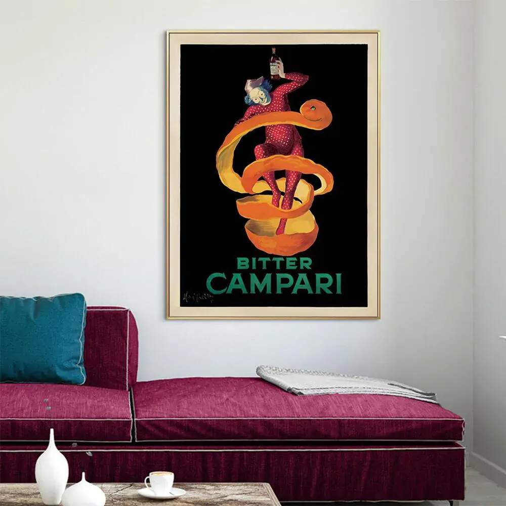 Wall Art 40cmx60cm Bitter Campari Gold Frame Canvas Price