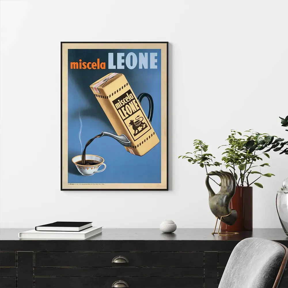 Wall Art 100cmx150cm Miscela Leone, 1950 Black Frame Canvas Price