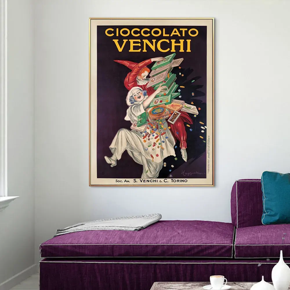 Wall Art 100cmx150cm Cioccolato Venchi Vintage Gold Frame Canvas Price