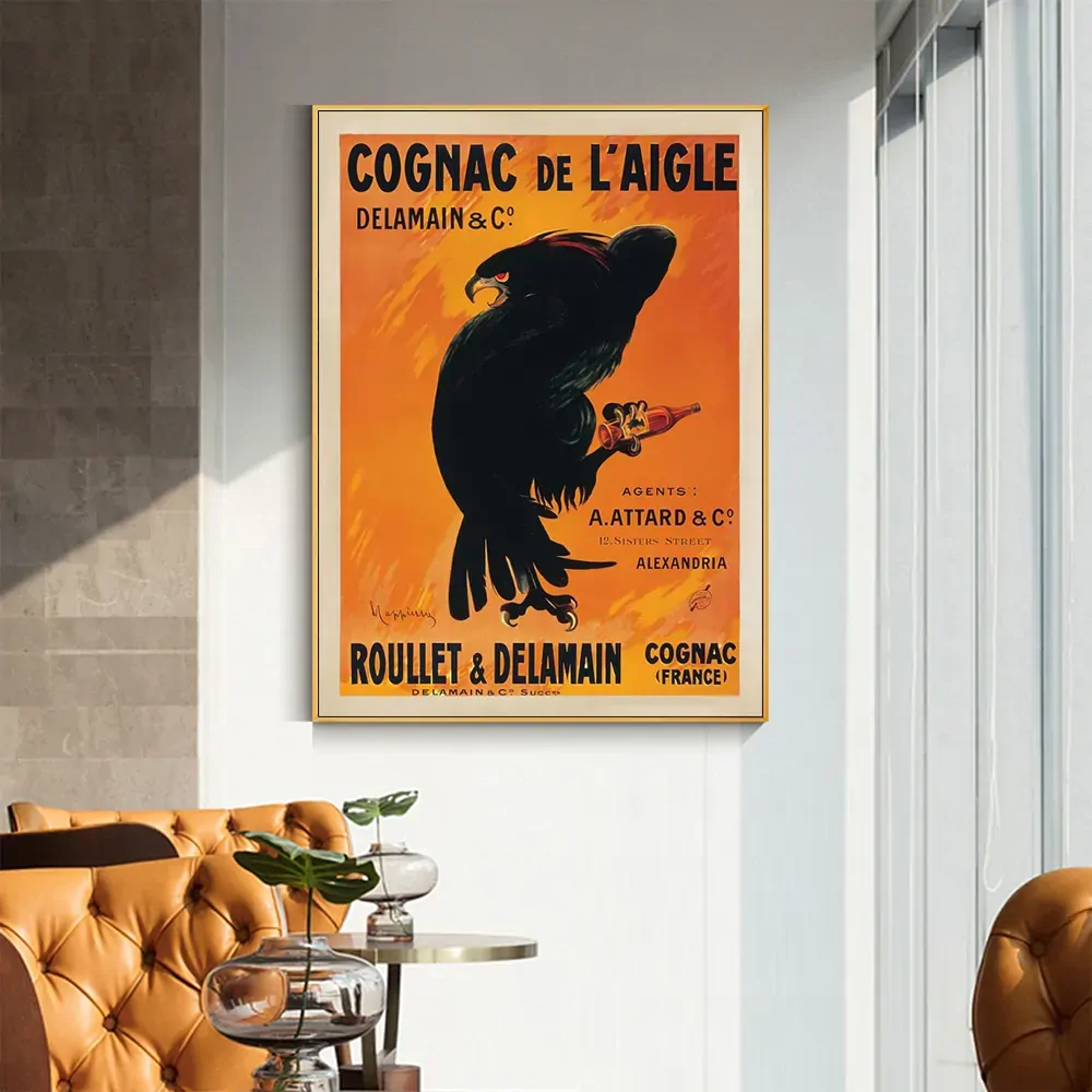 Wall Art 100cmx150cm Cognac de lAigle Gold Frame Canvas Price