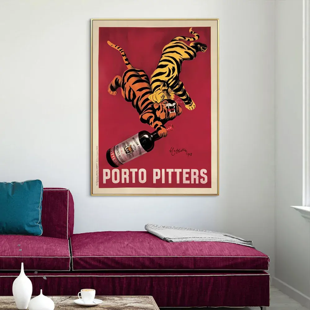 Wall Art 100cmx150cm Porto Pitters Vintage Gold Frame Canvas Price