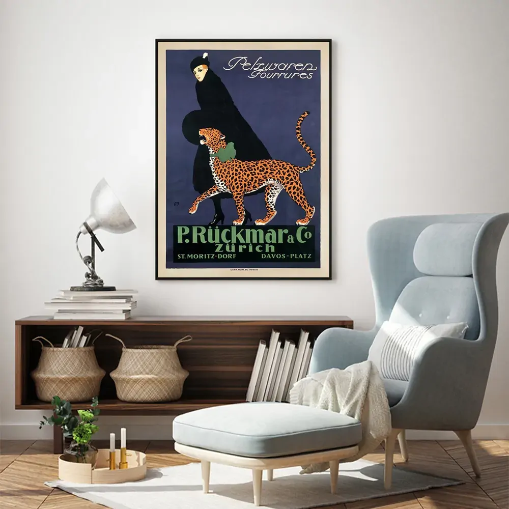 Wall Art 100cmx150cm Woman Walking Leopard Vintage Black Frame Canvas Price