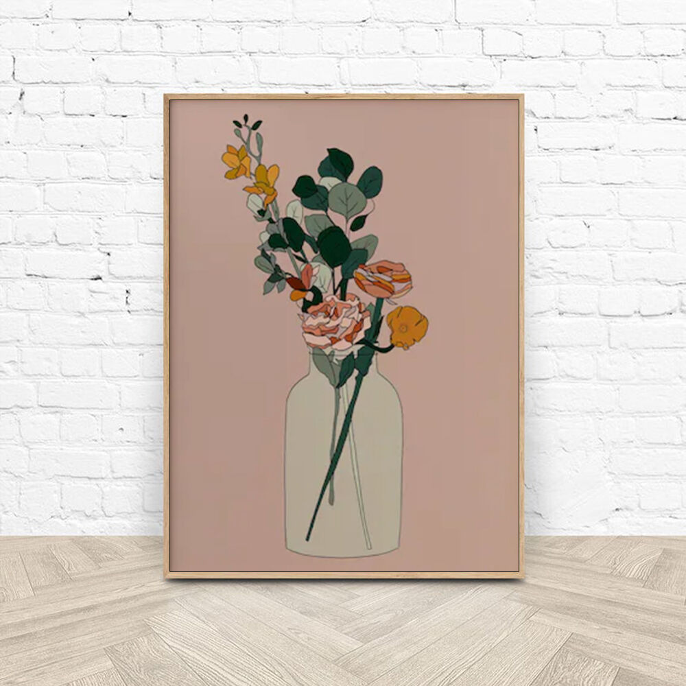100cmx150cm Boho Floral Wood Frame Canvas Wall Art Price