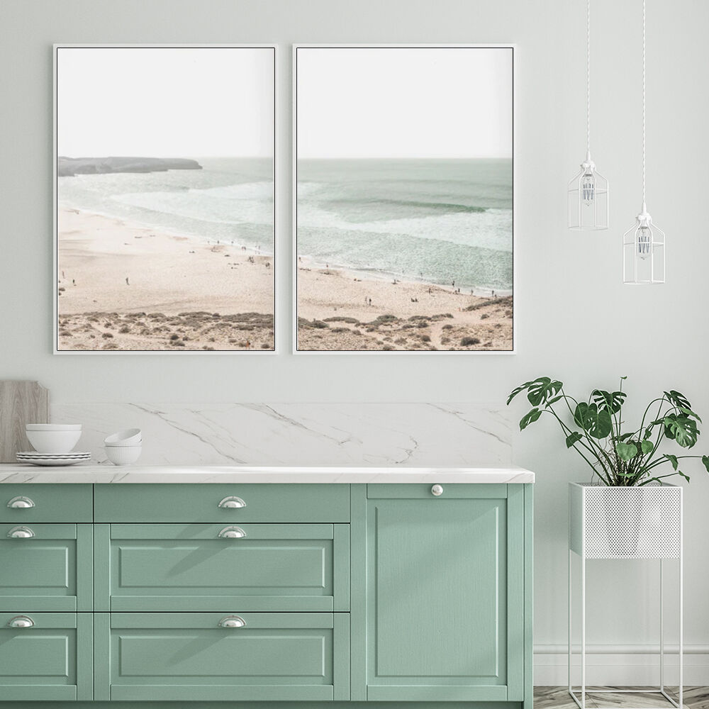 40cmx60cm Coastal Prints 2 Sets White Frame Canvas Wall Art Price