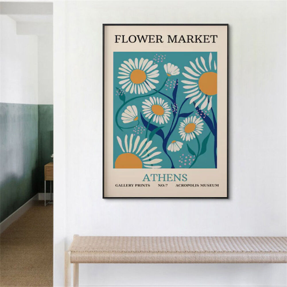 100cmx150cm Flower Market Athens Black Frame Canvas Wall Art Price