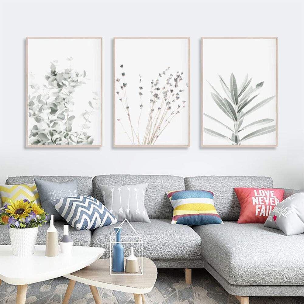 70cmx100cm Lavender Eucalyptus 3 Sets Wood Frame Canvas Wall Art Price