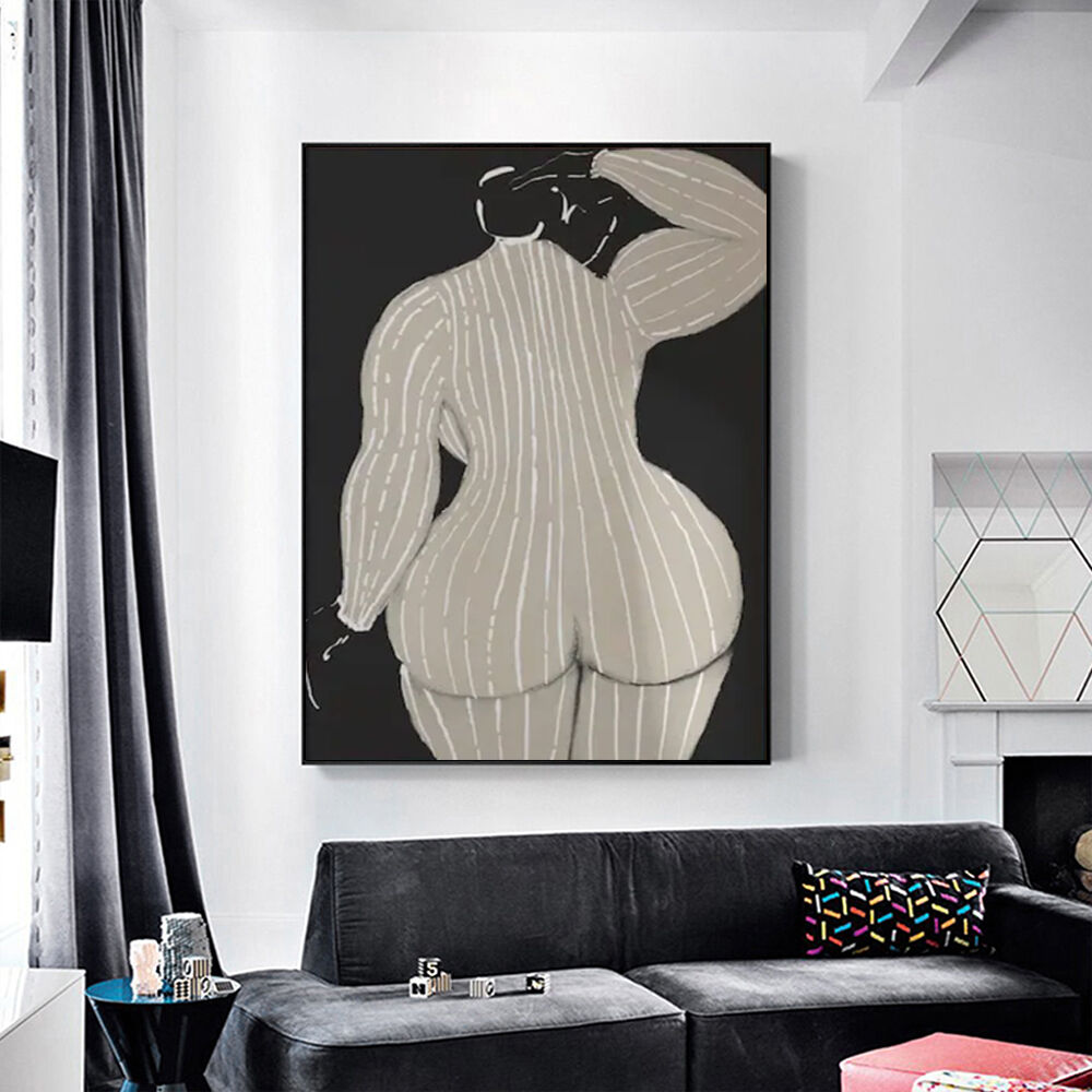 100cmx150cm Mid Century Lady Black Frame Canvas Wall Art Price