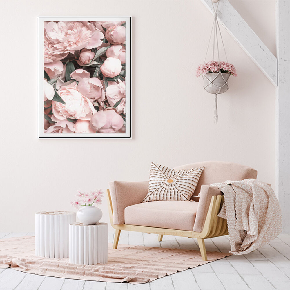 100cmx150cm Peony White Frame Canvas Wall Art Price