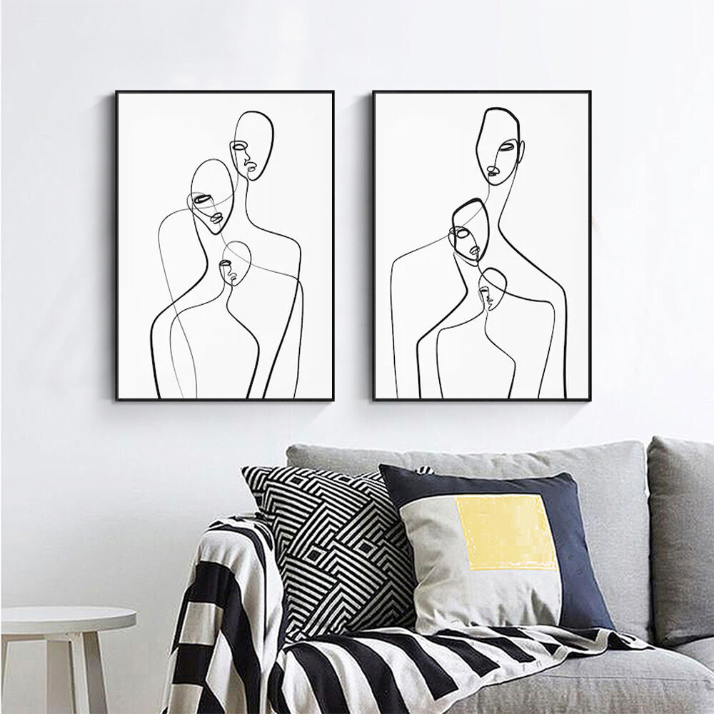 100cmx150cm Abstract Figures 2 Sets Black Frame Canvas Wall Art Price