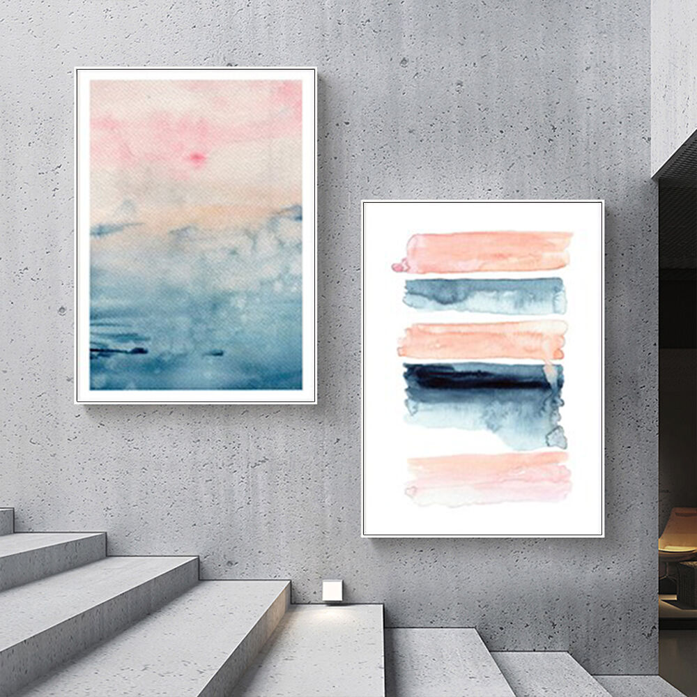 100cmx150cm Abstract Pink 2 Sets White Frame Canvas Wall Art Price