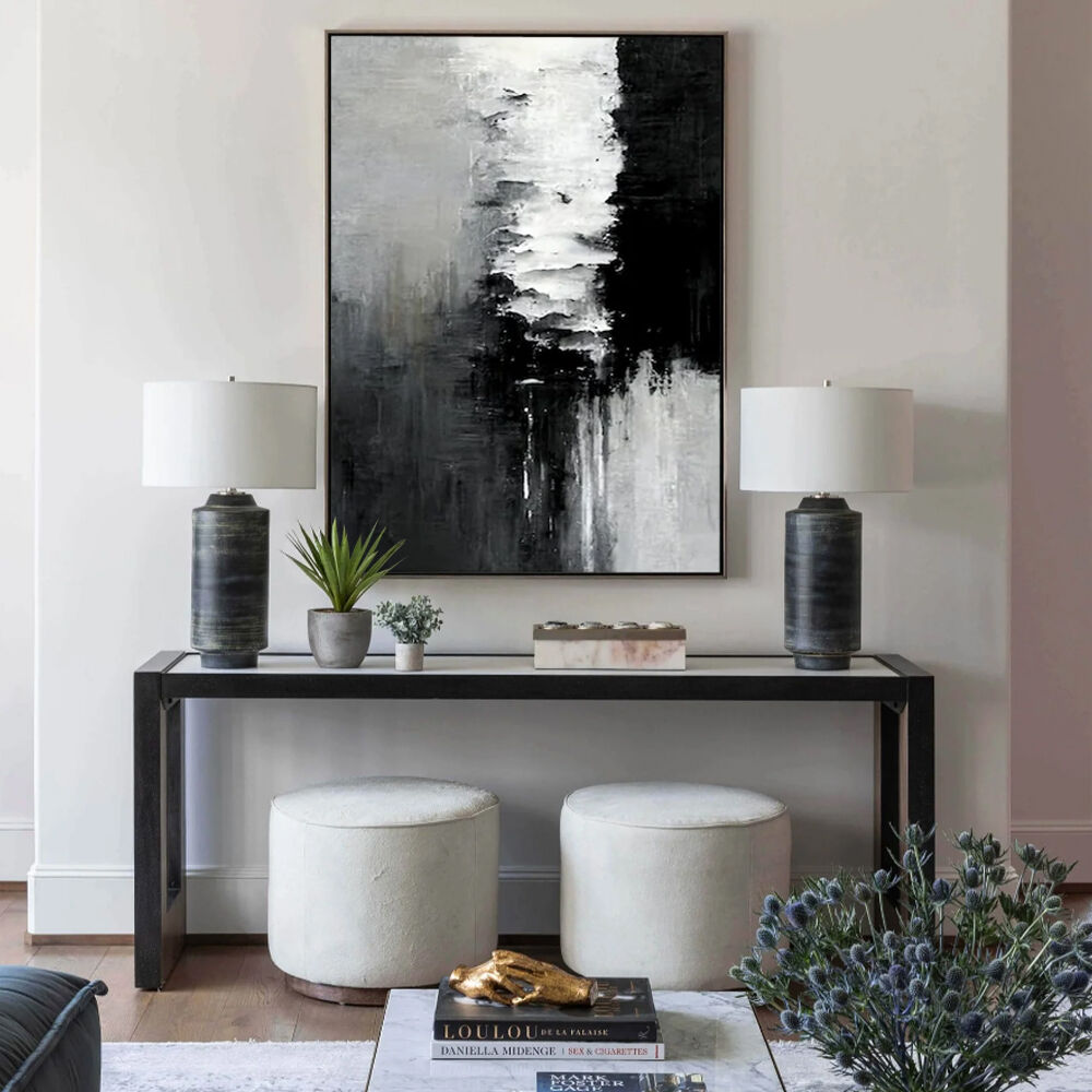 50cmx70cm Abstract Black White Artwork Black Frame Canvas Wall Art Price