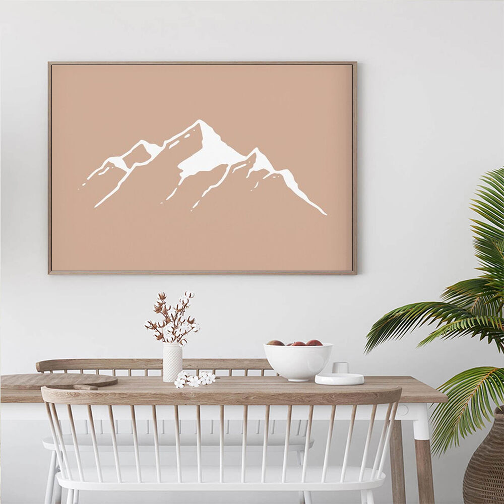 50cmx70cm Boho Mountain Wood Frame Canvas Wall Art Price