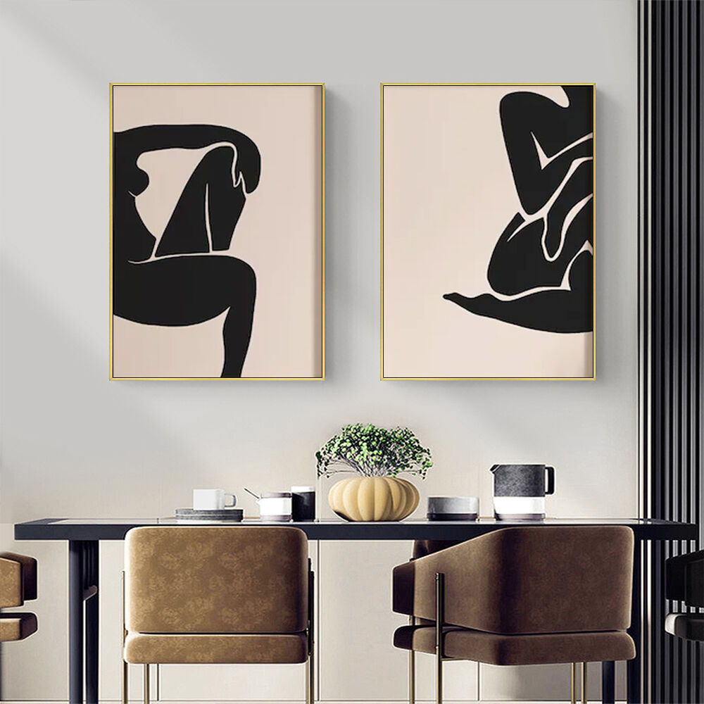 100cmx150cm Female Figure 2 Sets Gold Frame Canvas Wall Art Price