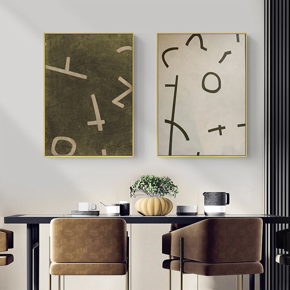 100cmx150cm Neutral Composition 2 Sets Gold Frame Canvas Wall Art Price