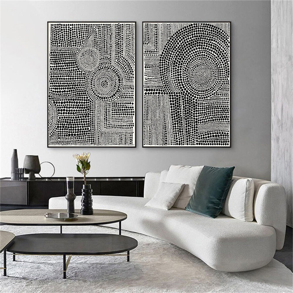60cmx90cm Clustered Dots 2 Sets Black Frame Canvas Wall Art Price
