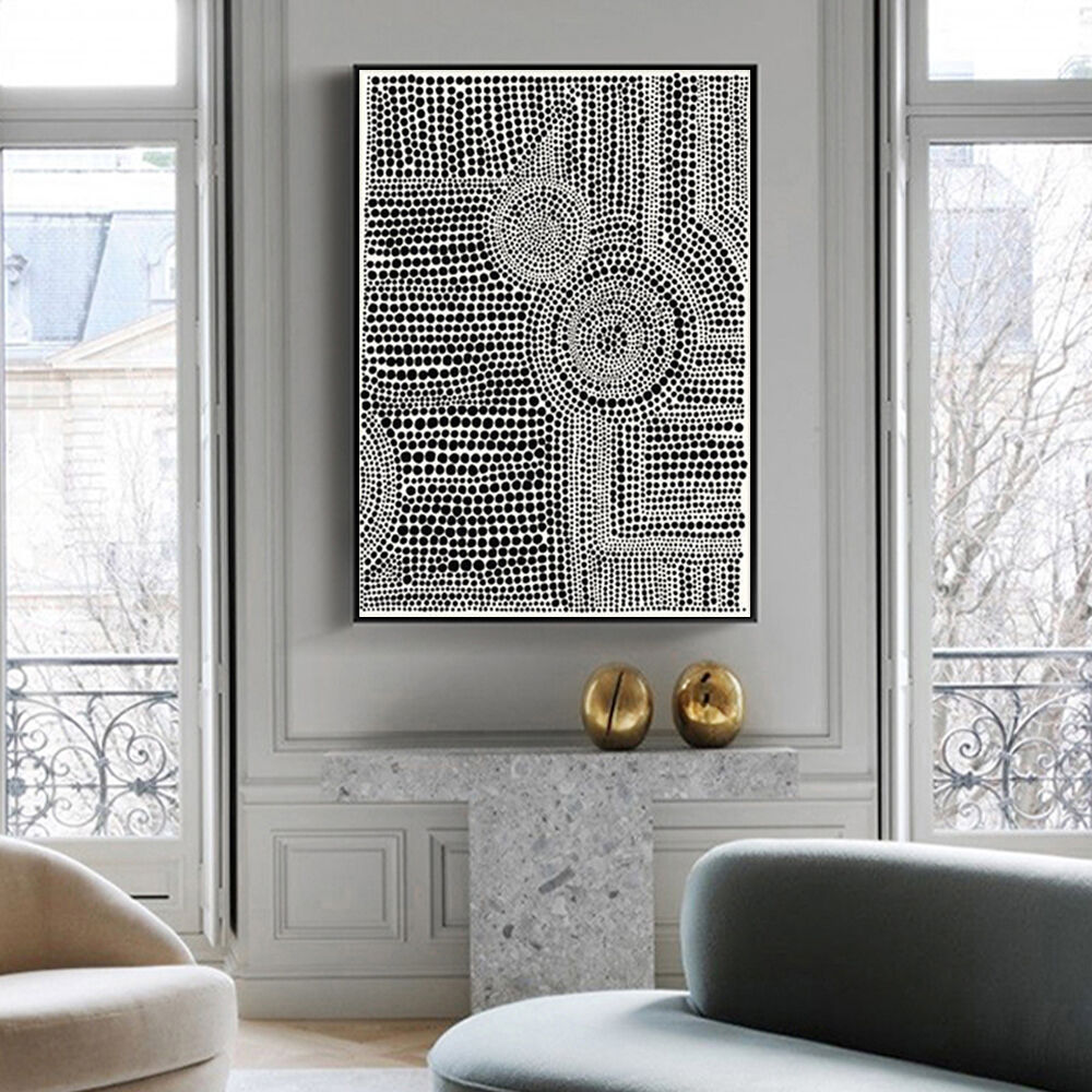 100cmx150cm Clustered Dots A Black Frame Canvas Wall Art Price