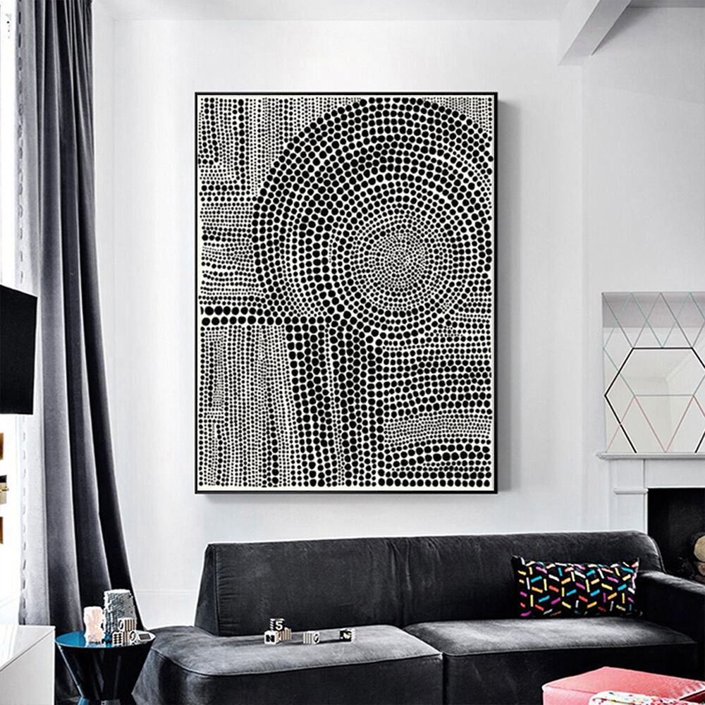 100cmx150cm Clustered Dots B Black Frame Canvas Wall Art Price