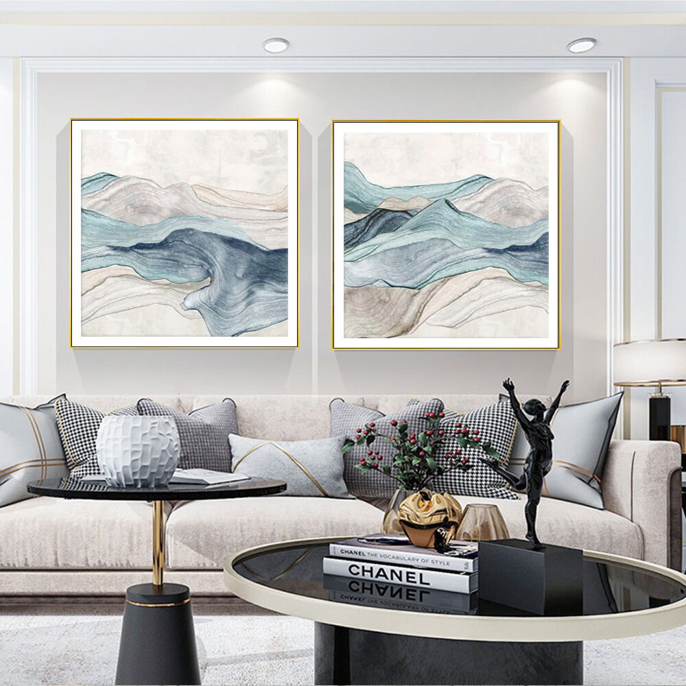 40cmx40cm Blue Mountain 2 Sets Gold Frame Canvas Wall Art Price