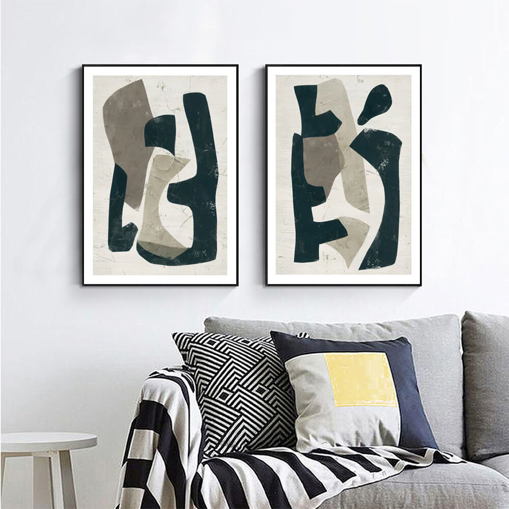 60cmx90cm Abstract Puzzle 2 Sets Black Frame Canvas Wall Art Price