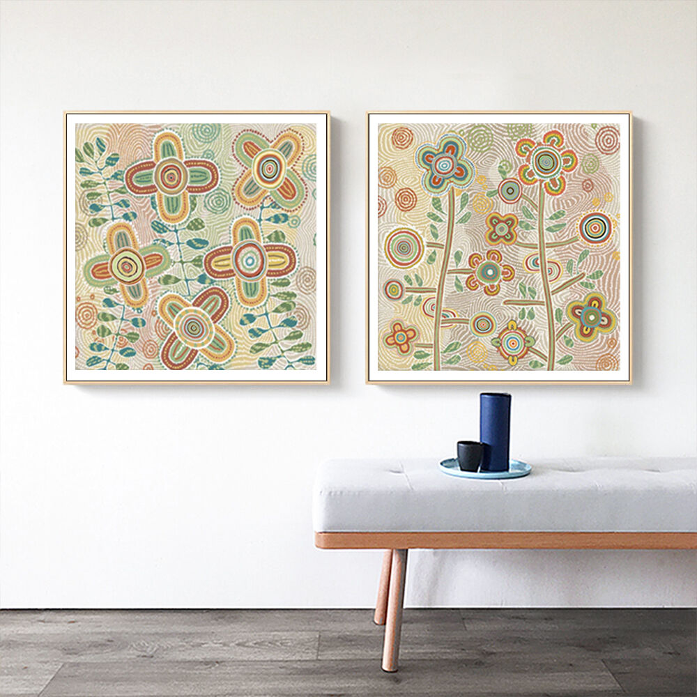 40cmx40cm Lovely Pattern II 2 Sets Wood Frame Canvas Wall Art Price