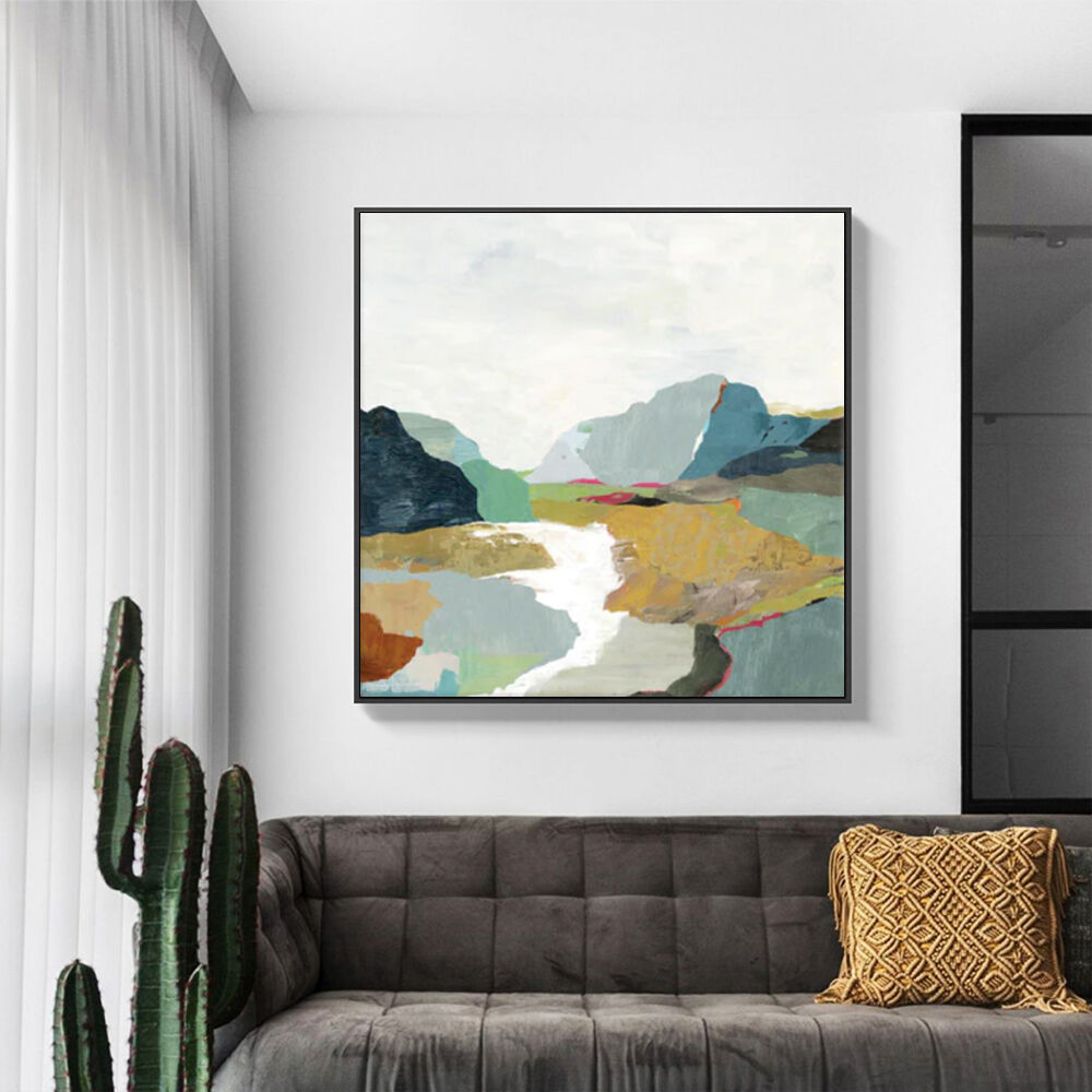 50cmx50cm September Afternoon Black Frame Canvas Wall Art Price