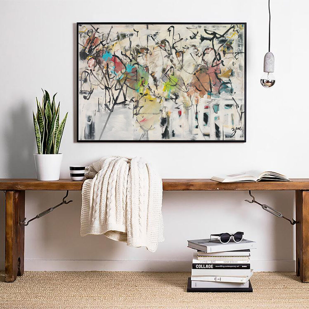 60cmx90cm Abstract White Dream Black Frame Canvas Wall Art Price