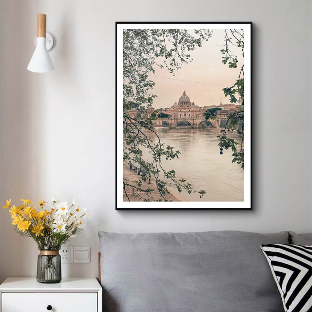 100cmx150cm Rome City Black Frame Canvas Wall Art Price