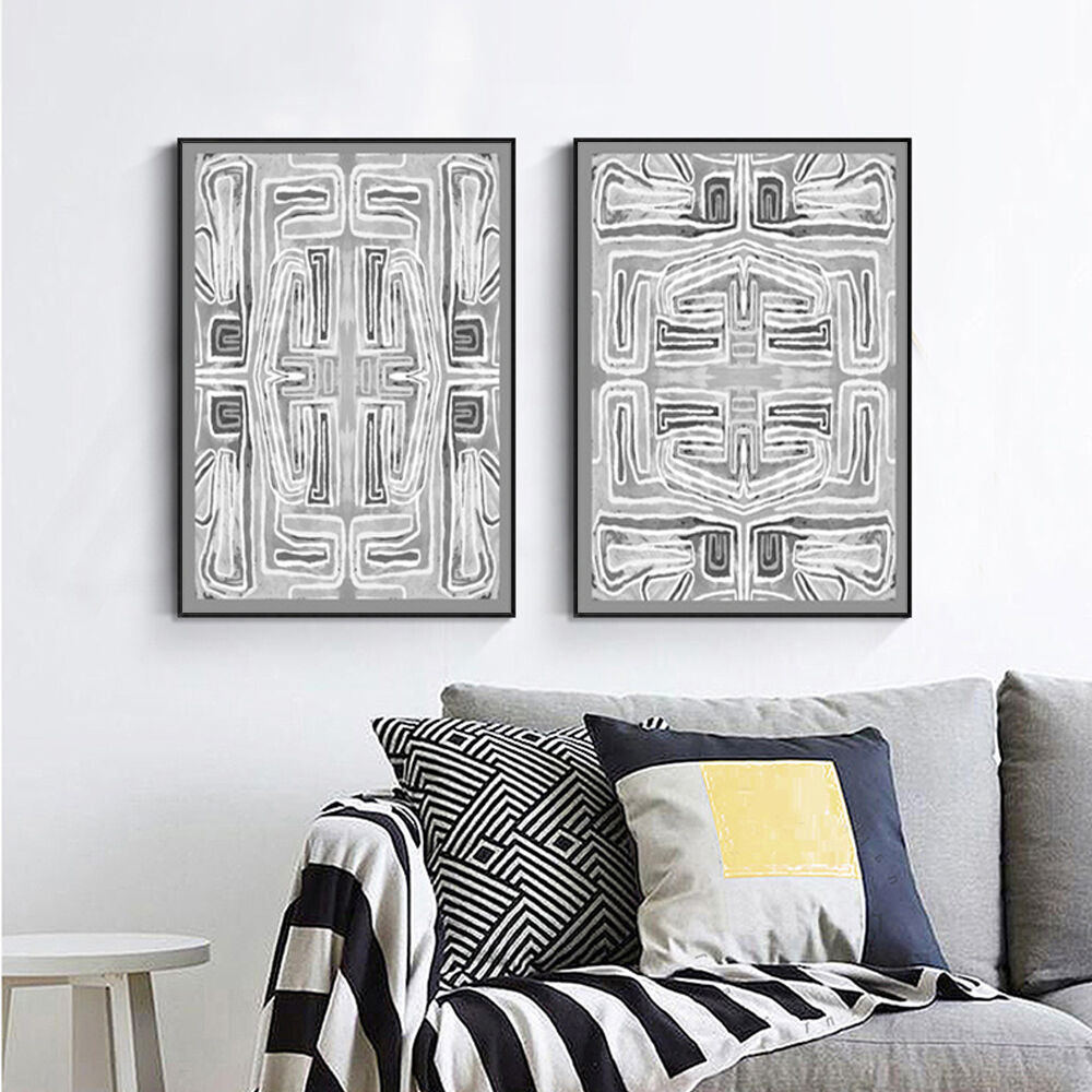 100cmx150cm Black White Pattern 2 Sets Black Frame Canvas Wall Art Price