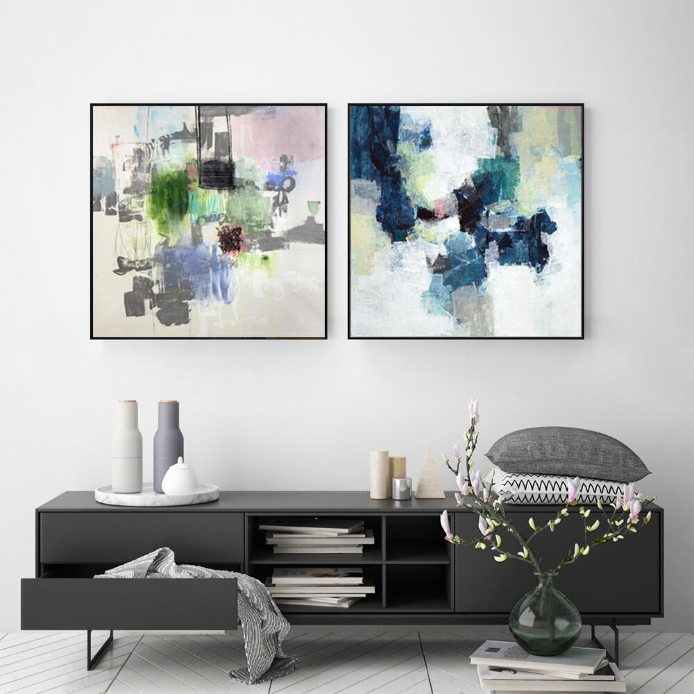 40cmx40cm Blue Crushers 2 Sets Black Frame Canvas Wall Art Price