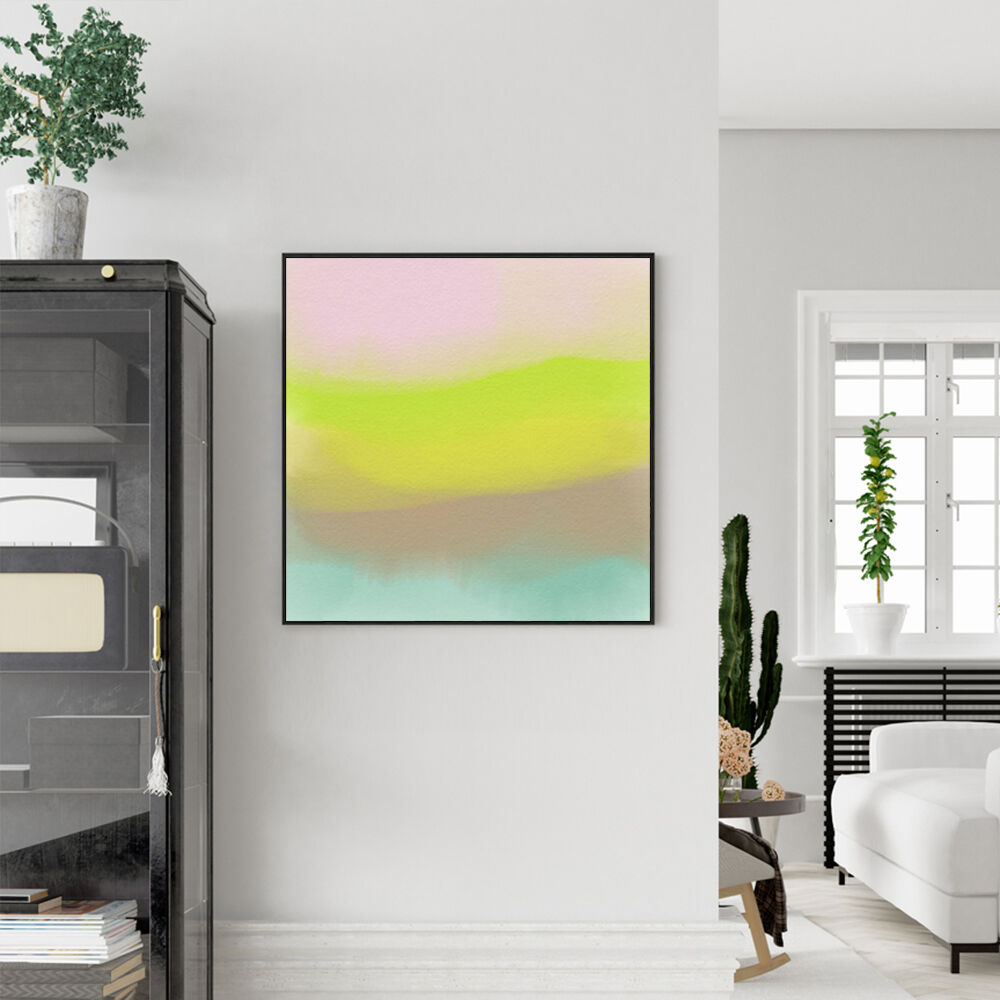 40cmx40cm Colorful Watercolor Black Frame Canvas Wall Art Price