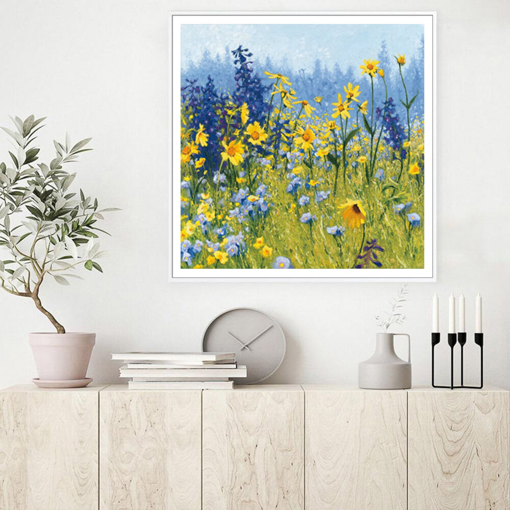 100cmx100cm Joyful In July White Frame Canvas Wall Art Price
