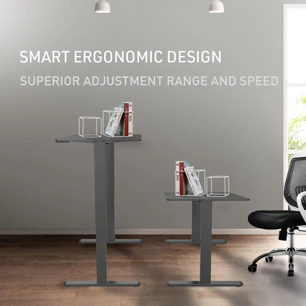 Sit To Stand Up Standing Desk, 140x60cm, 72-118cm Electric Height Adjustable, 70kg Rated Black/Black Frame Price