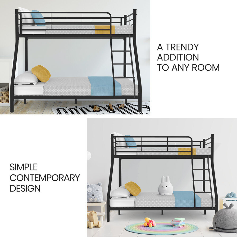 Kingston SlMetal Single over Double Bunk Bed Frame, Dark Matte Grey Price