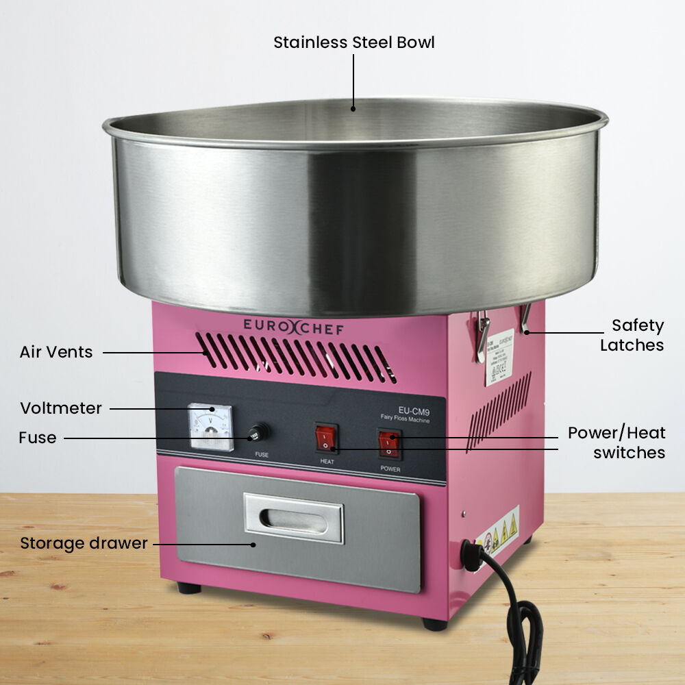 EUROCHEF 1000W Commercial Cotton Candy Machine Fairy Floss Maker Price