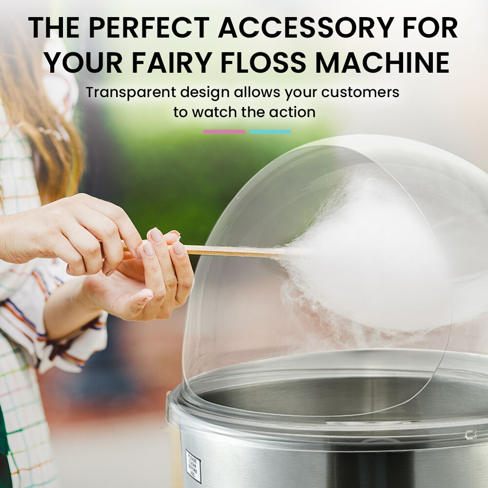 EUROCHEF Commercial Fairy Floss Cotton Candy Maker Machine Bubble Cover 52cm Price