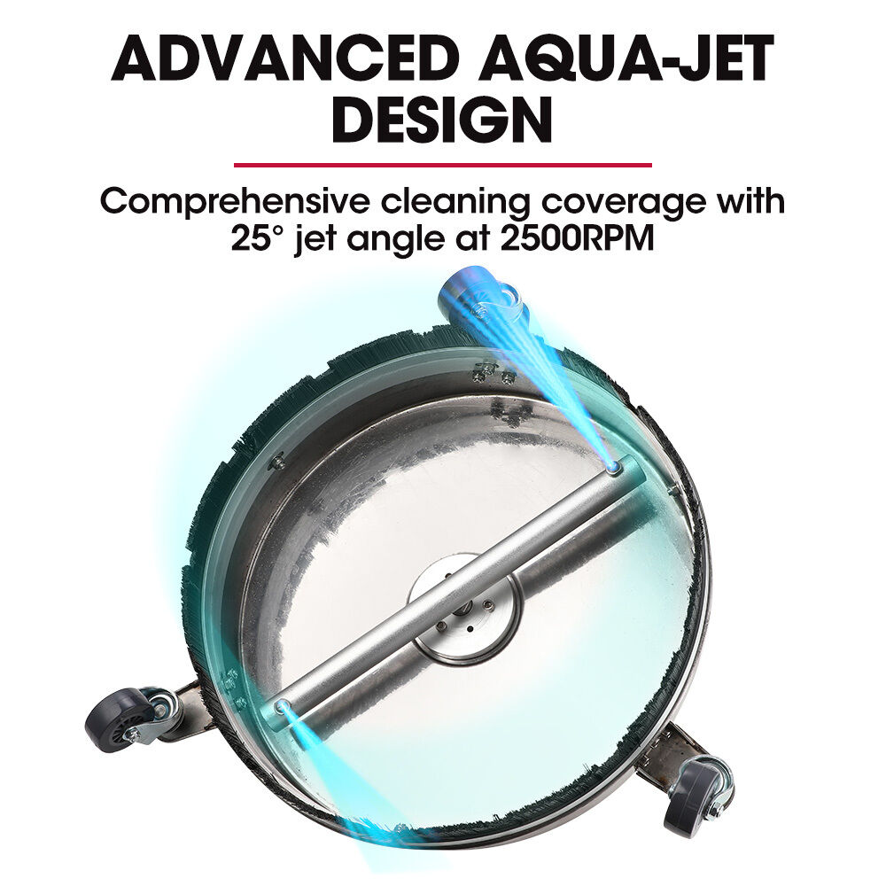 Jet-USA 18" Stainless Steel Pressure Washer Surface Cleaner with Yoke Handlebar, 3/8" Fitting, For Concrete Driveway Patio Floor Price