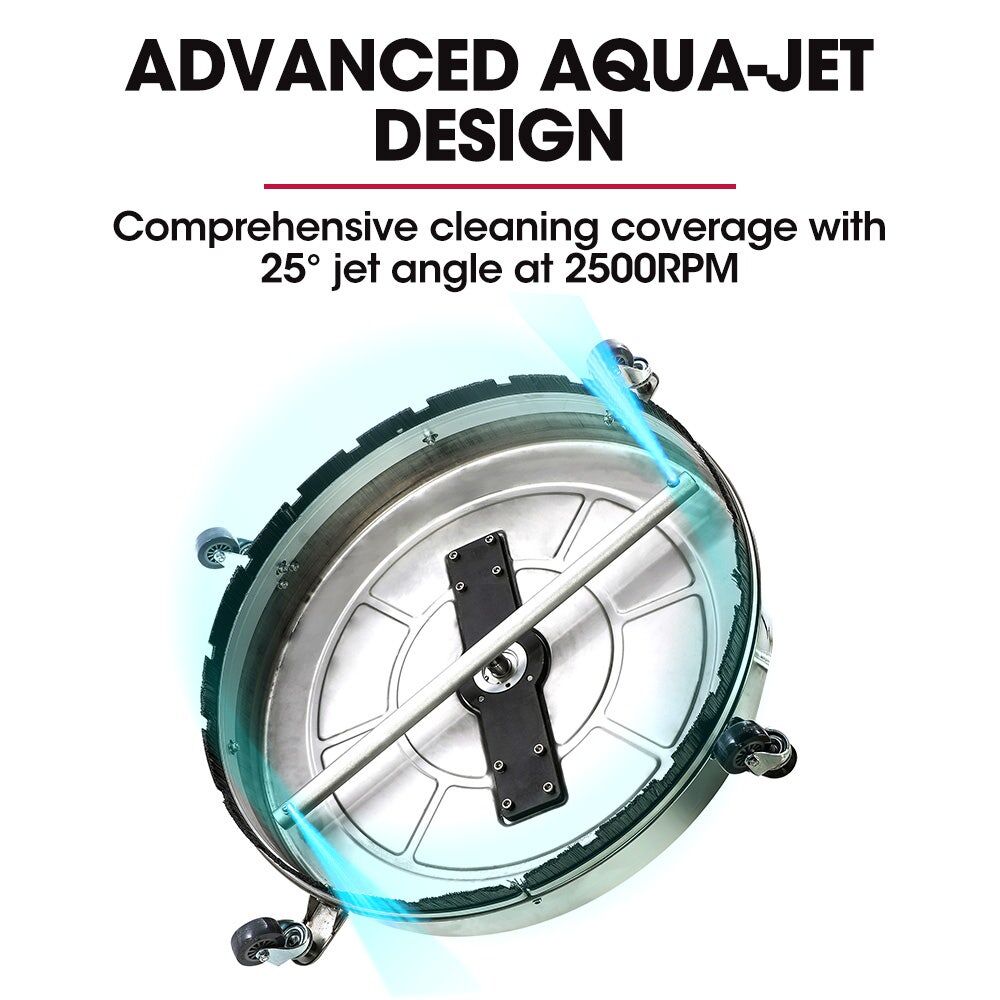 Jet-USA 21" Stainless Steel Pressure Washer Surface Cleaner with Yoke Handlebar, 3/8" Fitting, For Concrete Driveway Patio Floor Price