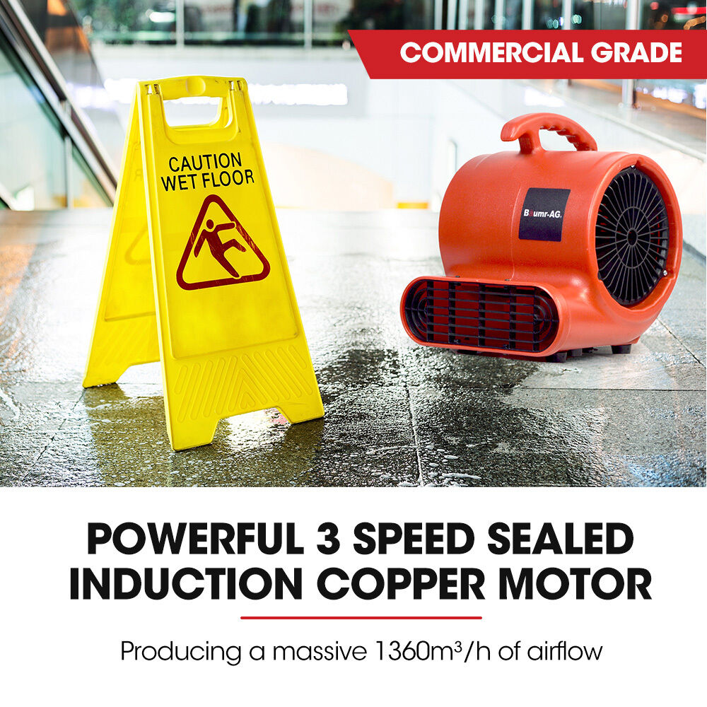 Baumr-AG 3-Speed Carpet Dryer Air Mover Blower Fan, 800CFM, Sealed Copper Motor, Poly Housing Price